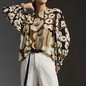 Anthropologie Bl^nk London Miranda Peasant Blouse M